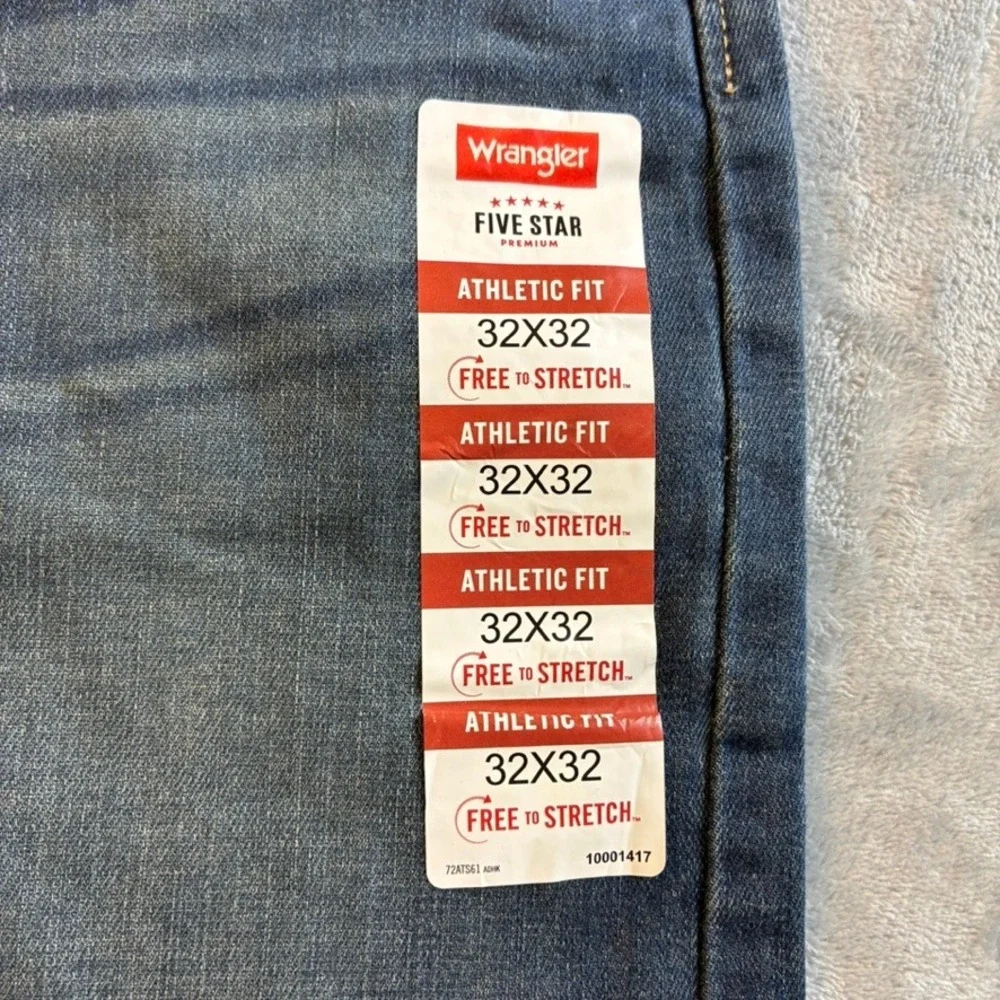 Wrangler Five Star Premium Athletic Fit Jeans Mens 32x32 Medium Wash Straight